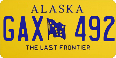 AK license plate GAX492