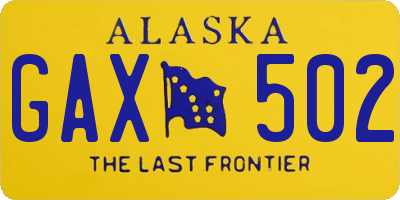 AK license plate GAX502