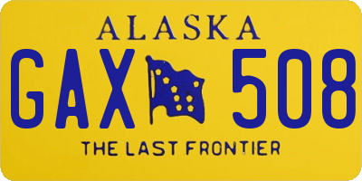 AK license plate GAX508