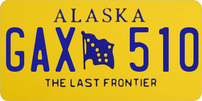 AK license plate GAX510