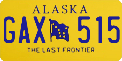 AK license plate GAX515