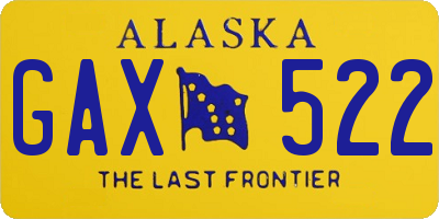 AK license plate GAX522