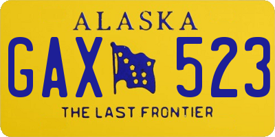 AK license plate GAX523