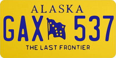 AK license plate GAX537