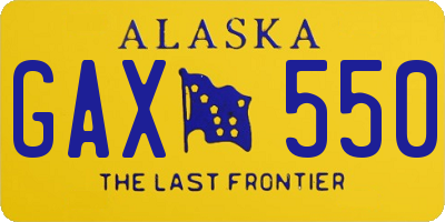 AK license plate GAX550