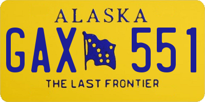 AK license plate GAX551