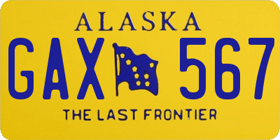 AK license plate GAX567