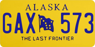 AK license plate GAX573