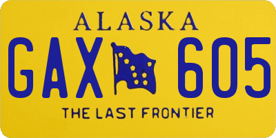 AK license plate GAX605