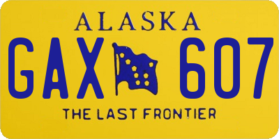 AK license plate GAX607