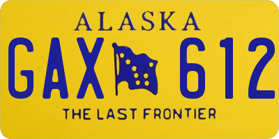 AK license plate GAX612
