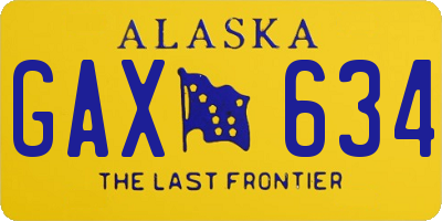AK license plate GAX634