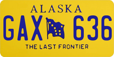 AK license plate GAX636
