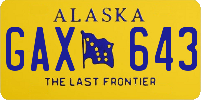 AK license plate GAX643