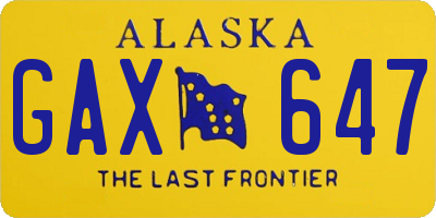 AK license plate GAX647