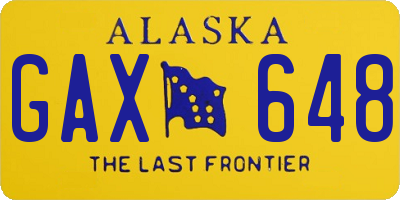 AK license plate GAX648