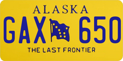 AK license plate GAX650
