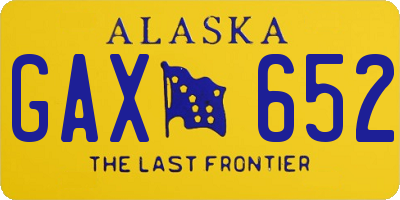 AK license plate GAX652