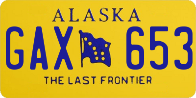 AK license plate GAX653