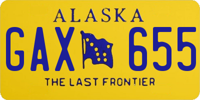 AK license plate GAX655
