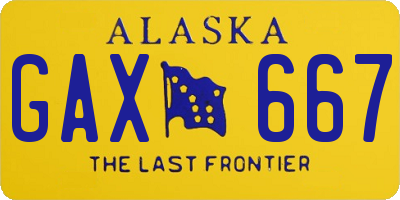 AK license plate GAX667