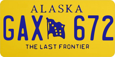AK license plate GAX672