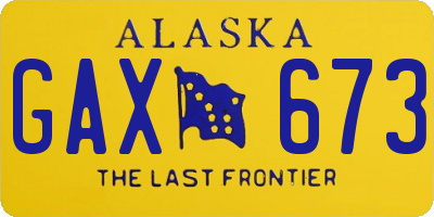 AK license plate GAX673