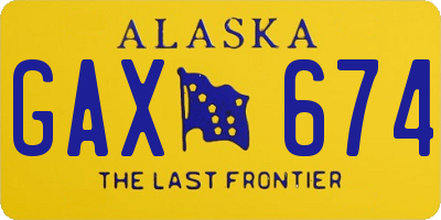 AK license plate GAX674