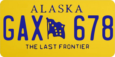 AK license plate GAX678