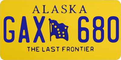 AK license plate GAX680
