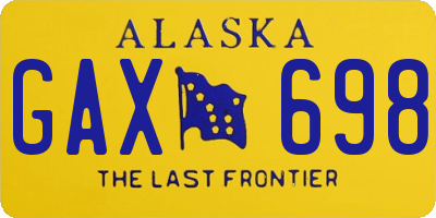 AK license plate GAX698