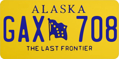 AK license plate GAX708