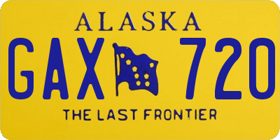AK license plate GAX720