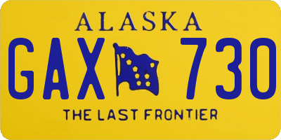 AK license plate GAX730