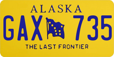 AK license plate GAX735