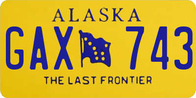 AK license plate GAX743