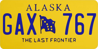 AK license plate GAX767