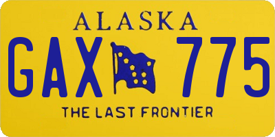 AK license plate GAX775
