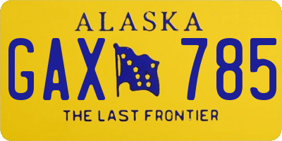 AK license plate GAX785