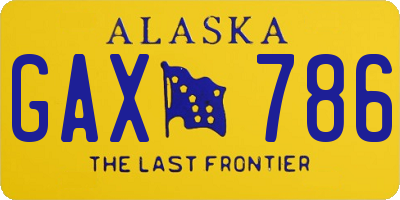 AK license plate GAX786