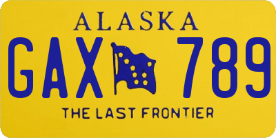 AK license plate GAX789