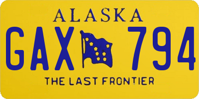 AK license plate GAX794