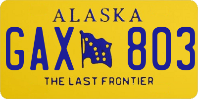 AK license plate GAX803