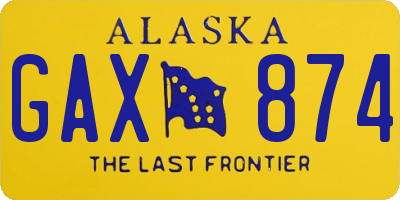 AK license plate GAX874