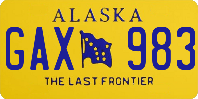 AK license plate GAX983