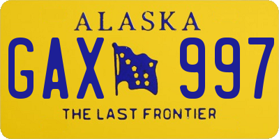 AK license plate GAX997
