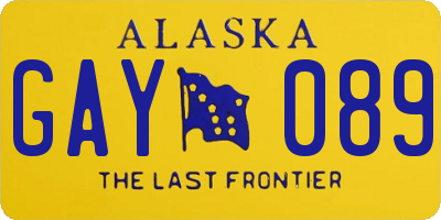 AK license plate GAY089