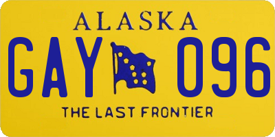 AK license plate GAY096