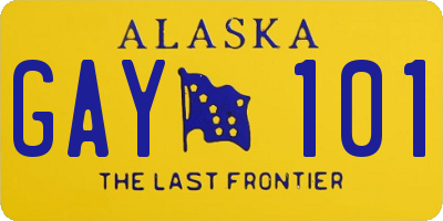 AK license plate GAY101