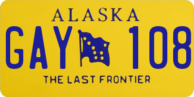 AK license plate GAY108